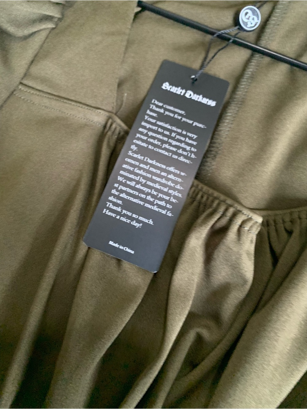 Scarlett Dickins Olive Green Women's Blouse - Gathered Yoke